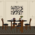 Dining table and chair 3d model