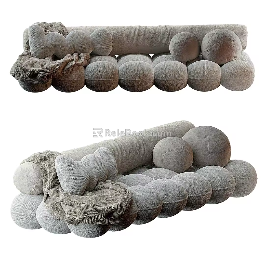 moroso double sofa leisure sofa lazy sofa 3d model