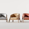 Stylish Modern Upholstered Accent Chairs with Wooden Legs and Diverse Color Options