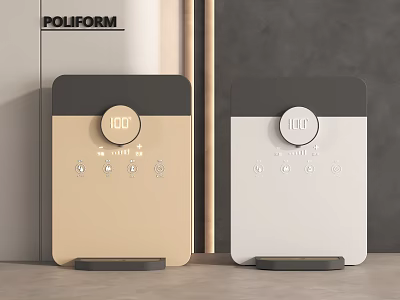 POLIFORM Daily Use Electrical Heaters With Golden And White Design And Control Panel Knob Buttons 3d model
