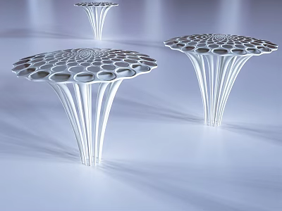 Modern Pergola Structure With Intricate Hollow Top And Elegant Support Columns 3d model