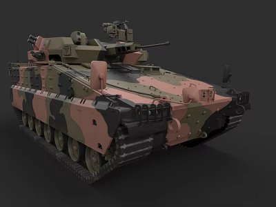 Modern Military Armored Vehicle With Camouflage Paint And Turret Weapon System 3d model