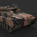 Modern Military Armored Vehicle With Camouflage Paint And Turret Weapon System