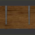Sturdy Brown Wooden Trunk With Metal Straps And Lock For Storage
