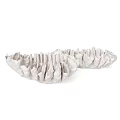 White Textured Wavy Sculptural Decorative Ornament Set For Modern Home Tabletop
