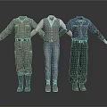 Men In Three Different Casual And Work Outfits Standing With Arms Outstretched