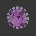 Mechanical Circular Component Featuring Gray Modules Gold Internal Framework And Central Black Core