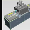 Industrial Equipment with Gray Cabinets Workbench and Automated Control Panel for Manufacturing Processes