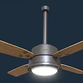 Modern Ceiling Air Conditioner Fan With Wooden Blades And Built In Light