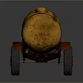 Industrial Equipment Yellow Oil Tank Trailer With Red Lettering BREND And Wheels