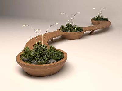 Modern public chair landscape seat 3d model Modern public chair landscape seat 3d model