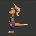 Colorful 3D Cartoon Kangaroo Character With Large Ears Tool Belt And Arms Outstretched