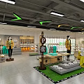 Modern Bright Clothing Store Interior With Spacious Layout And Neat Apparel Footwear Display Racks