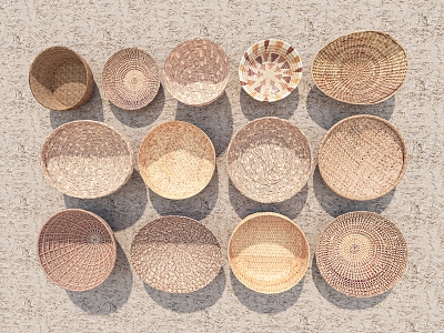 Weaving Basket Weaving Storage Basket Bamboo Basket Bamboo Basket Bamboo Basket Fruit Basket Bamboo Basket 3d model