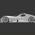 Silver Sports Car with Purple Tinted Windows and Streamlined Futuristic Design