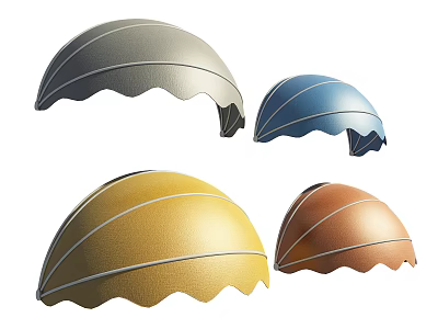 Stylish Shell Shaped Sunshade Canopies in Multiple Colors for Outdoor Spaces 3d model