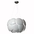 Modern White Chandelier Featuring Petal Shaped Design And Elegant Suspended Structure 3d model