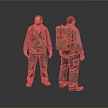 Worker European worker mechanic builder repairman miner digger modern figure 3d model