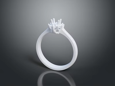 White Ring Shaped Household Product With Prong Top Design For Daily Living Use 3d model