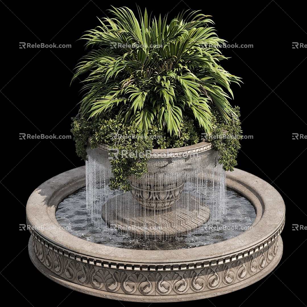 European-style fountain 3d model