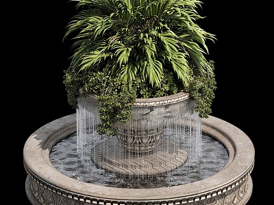 European-style fountain 3d model