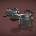 Four Shiny Silver Cups Arranged On Brown Background With Metallic Finish