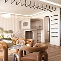 Modern Hotel Guest Room Featuring Comfortable Bed Climbing Wall Cozy Chairs And Wooden Flooring