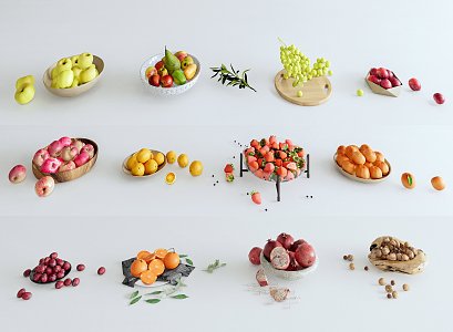 Modern fruit ornaments 3d model