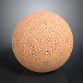 Decorative Orange Sphere Featuring Scattered White And Blue Flecks On Smooth Glossy Speckled Surface
