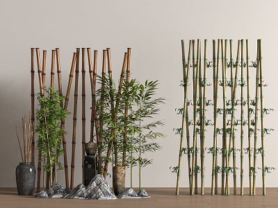 Dried branches of Chinese bamboo trees model