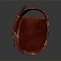 Red Leather Daily Use Storage Bag With Metal Buckles Rolled Design For Organizing Daily Essentials