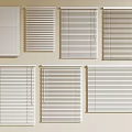White Horizontal And Vertical Blinds Different Styles For Home Interior Design 3d model