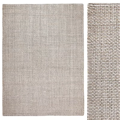 Square Rug With Woven Texture Neutral Beige Color For Modern Home Decor 3d model