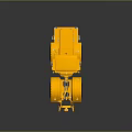 Yellow Construction Bulldozer Model With Large Wheels Front Blade And Cabin