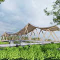 modern bridge landscape bridge arch bridge pedestrian bridge curve bridge landscape bridge waterfront landscape bridge wooden bridge 3d model