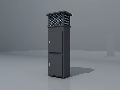 Black Vertical Garden Ornament With Lattice Top And Double Doors Design 3d model