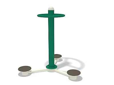 Durable Green Swing Door with Sturdy White Base and Metal Column Support 3d model
