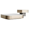 Elegant Modern Coffee Table Set Featuring Two Tier Marble Top And Light Wood Base 3d model