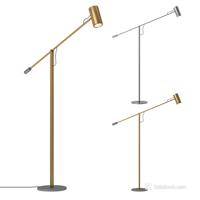 Modern Adjustable Floor Lamps With Gold And Silver Metal Design For Home Decor 3d model 