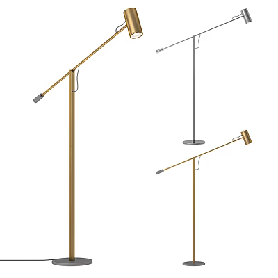 Modern Adjustable Floor Lamps With Gold And Silver Metal Design For Home Decor 3d model