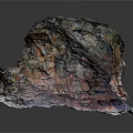 Irregular Natural Rock Cave Structure Featuring Colorful Pink Blue Green Surface And Reflective Base