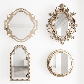 Jane European Mirror Metal Decorative Mirror 3d model