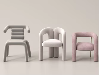 Modern Cream Style Children's Chair Children's Carto Chair 3d model