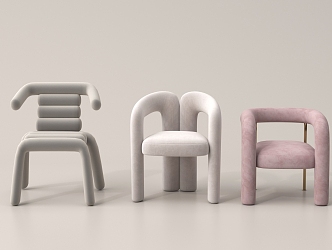 Modern Cream Style Children's Chair Children's Carto Chair 3d model