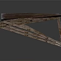 Industrial Metal Frame Structure With Sloped Sheet And Support Beams
