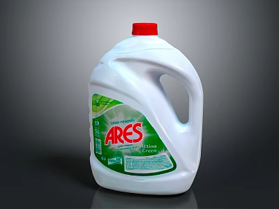 AREX Ultra Concentrated Household Cleaning Product In White Plastic Bottle With Red Cap And Handle 3d model