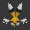 Cartoon Fox Character With Yellow Fur White Belly And Black Ear Tips