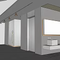 Modern Public Restroom 3d model