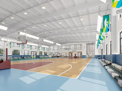 Modern Basketball Hall Changhang Basketball Court 3d model