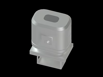 Silver Square Device With Top Panel And Stable Base Stand Design 3d model
